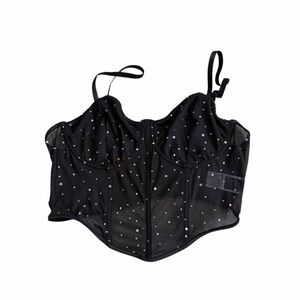 SHEIN Black Bustier with Sequins